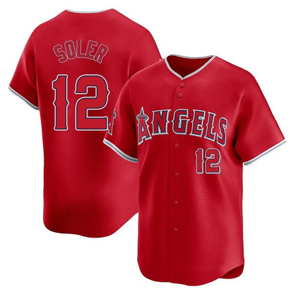 Los Angeles Angels #12 Jorge Soler Player Red MIKSHPS Home Limited Stitched Jerseys