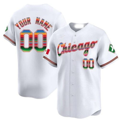 Custom Chicago White Sox Mexico Vapor Premier Limited Jersey V3- All Stitched-White MIKSHPS