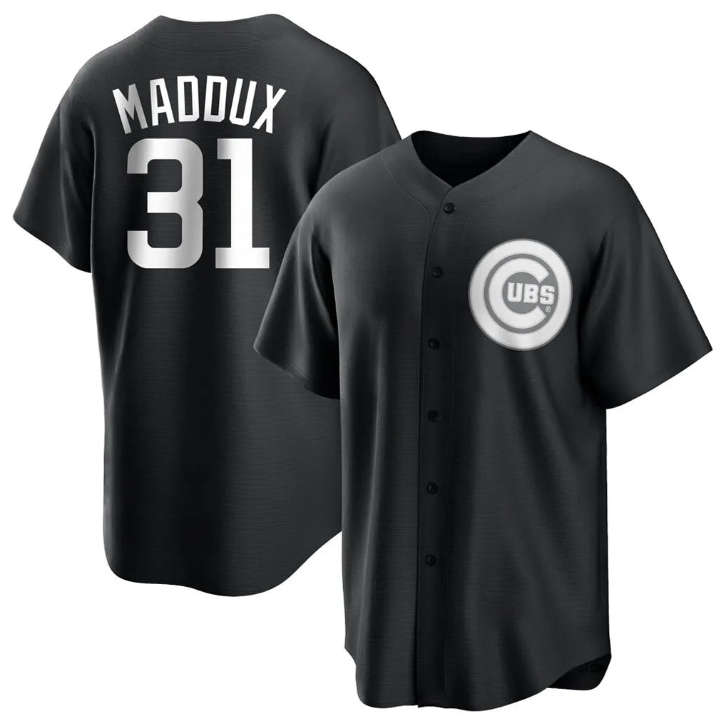 Chicago Cubs #31 Greg Maddux Player Black MIKSHPS Game Stitched Jerseys