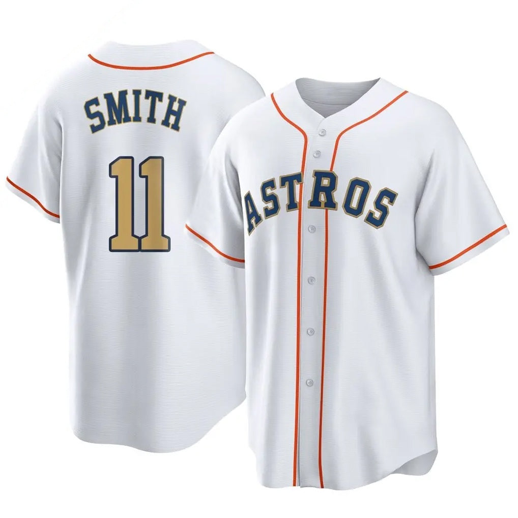 Houston Astros #11 Cam Smith Player Gold MIKSHPS Collection Game Home Stitched Jerseys