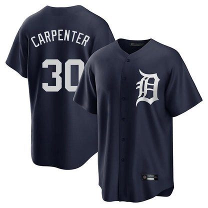 Detroit Tigers #30 Kerry Carpenter Player Navy MIKSHPS Game Home Stitched Jerseys