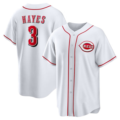 Cincinnati Reds #3 Ke'Bryan Hayes White MIKSHPS Home Replica Jersey