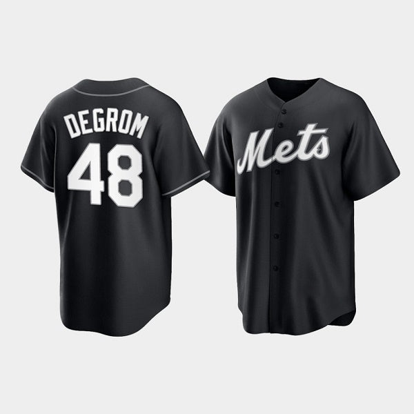 New York Mets #48 Jacob deGrom Black MIKSHPS Cool Base Stitched Jersey