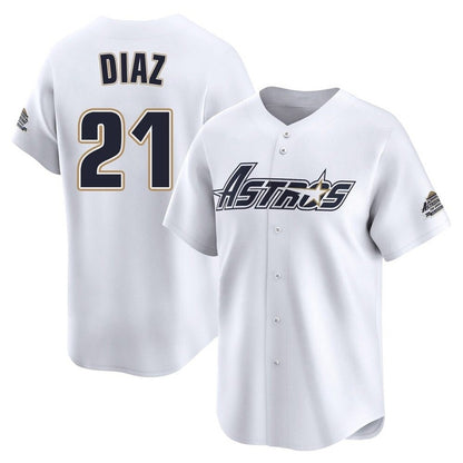Houston Astros #21 Yainer Diaz Player White MIKSHPS Throwback Cooperstown Collection Limited Stitched Jerseys