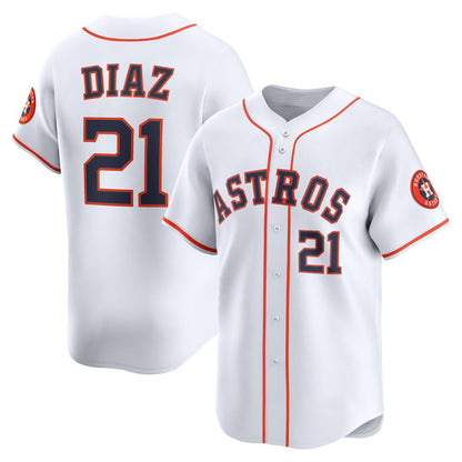 Houston Astros #21 Yainer Diaz White MIKSHPS Home Limited Player Jersey