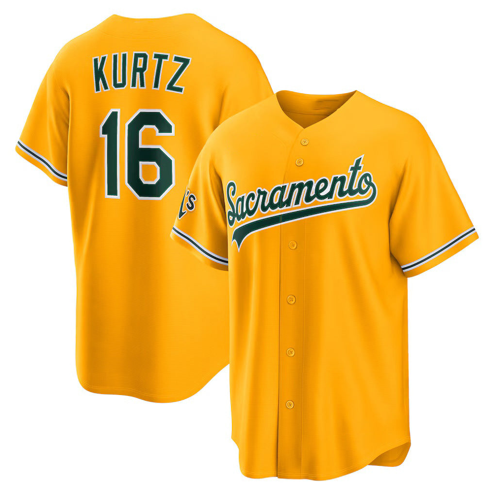 Oakland Athletics #16 Nick Kurtz Gold MIKSHPS Alternate Stadium Jersey