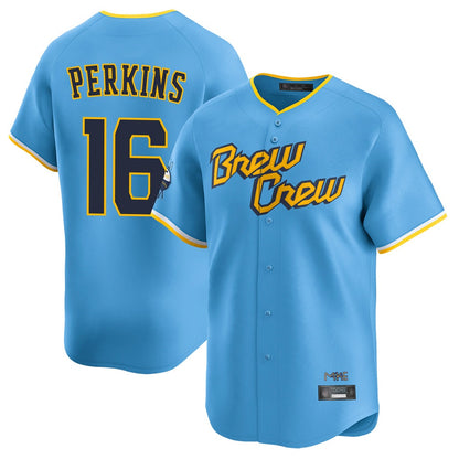 Milwaukee Brewers #16 Blake Perkins Player Light Blue MIKSHPS City Connect Home Limited Stitched Jerseys