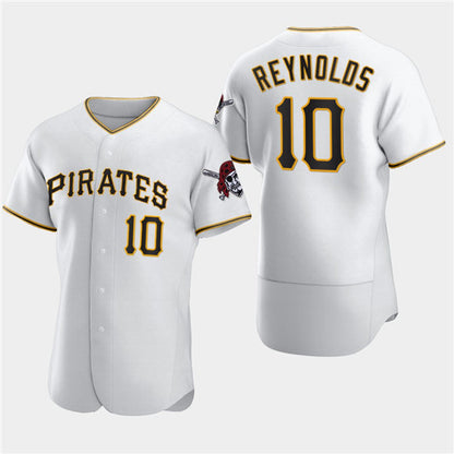 Pittsburgh Pirates #10 Bryan Reynolds White MIKSHPS Home Flex Base Jersey