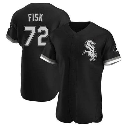 Chicago White Sox #72 Carlton Fisk Player Black MIKSHPS Limited Elite Home Stitched Jerseys