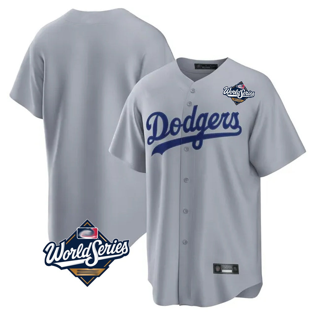 Los Angeles Dodgers Blank Player Gray MIKSHPS Game Home World Series Stitched Jerseys