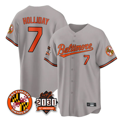 Baltimore Orioles #7 Jackson Holliday Player Gray MIKSHPS 30th Anniversary of 2131 Home Game Stitched Jerseys