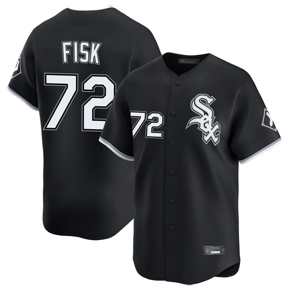 Chicago White Sox #72 Carlton Fisk Player Black MIKSHPS Limited Home Stitched Jerseys