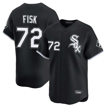 Chicago White Sox #72 Carlton Fisk Player Black MIKSHPS Limited Home Stitched Jerseys
