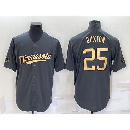 Minnesota Twins #25 Byron Buxton Grey MIKSHPS 2022 All Star Stitched Cool Base Jersey