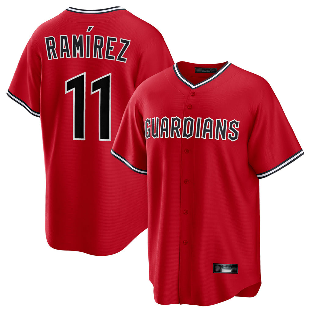 Cleveland Guardians #11 Jose Ramirez Player Red MIKSHPS Home Game Stitched Jerseys