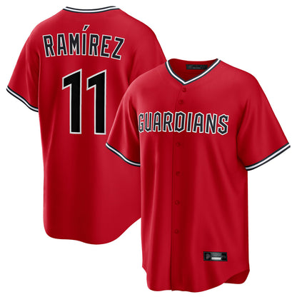 Cleveland Guardians #11 Jose Ramirez Player Red MIKSHPS Home Game Stitched Jerseys