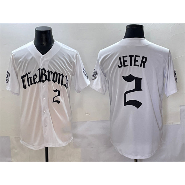 New York Yankees #2 Derek Jeter White MIKSHPS 'Gothic Legacy Edition' Vapor Premier Limited Stitched Jersey