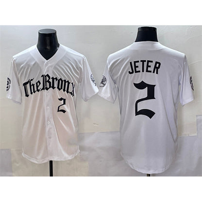 New York Yankees #2 Derek Jeter White MIKSHPS 'Gothic Legacy Edition' Vapor Premier Limited Stitched Jersey