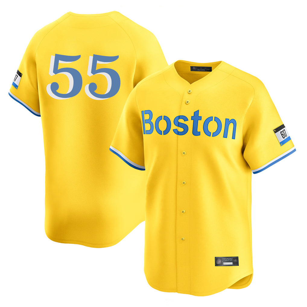 Boston Red Sox #55 Ranger Suarez Player Yellow MIKSHPS Limited Home Game Stitched Jerseys1