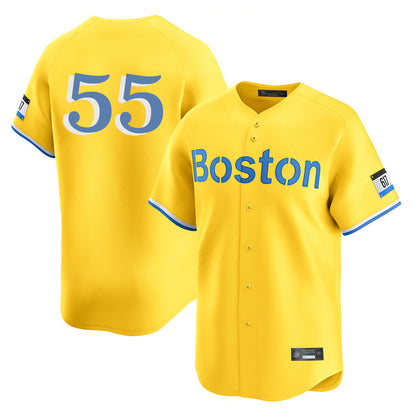 Boston Red Sox #55 Ranger Suarez Player Yellow MIKSHPS Limited Home Game Stitched Jerseys1