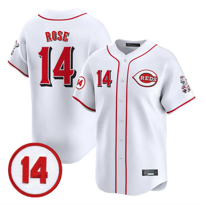 Cincinnati Reds #14 Pete Rose Player White MIKSHPS Vapor Premier Limited Home Stitched Jerseys