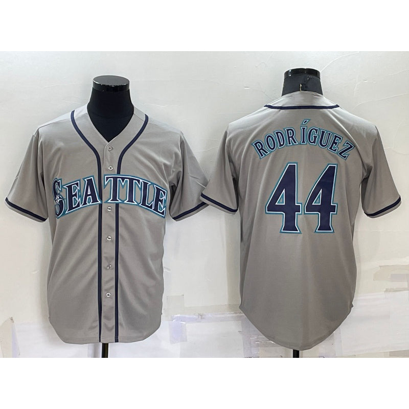 Seattle Mariners #44 Julio Rodriguez Grey MIKSHPS Stitched Cool Base Jersey