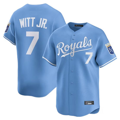 Kansas City Royals #7 Bobby Witt Jr. Player Light Blue MIKSHPS Alt Limited Home Stitched Jerseys