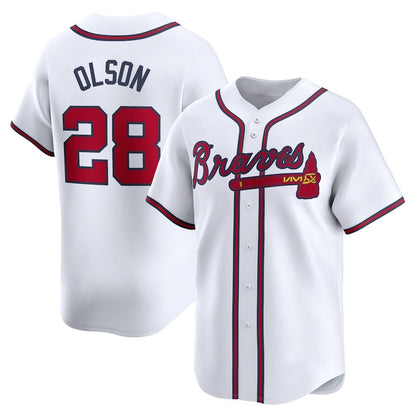 Atlanta Braves #28 Matt Olson White MIKSHPS Home Limited Player Jersey
