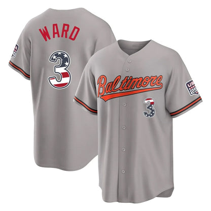 Baltimore Orioles #3 Taylor Ward Player Gray MIKSHPS USA 250 Fourth of July Home Game Stitched Jerseys