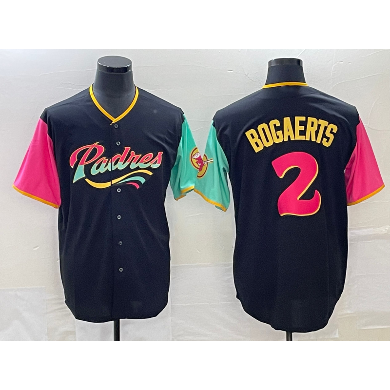 San Diego Padres #2 Xander Bogaerts 2022 Black MIKSHPS City Connect Cool Base Stitched Jersey