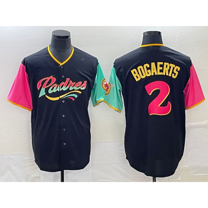 San Diego Padres #2 Xander Bogaerts 2022 Black MIKSHPS City Connect Cool Base Stitched Jersey