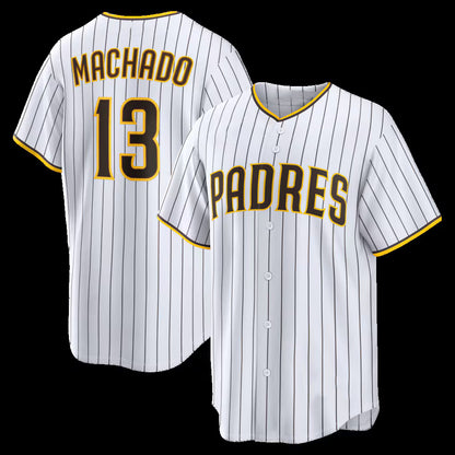 San Diego Padres #13 Manny Machado White MIKSHPS Home Replica Player Jersey 2