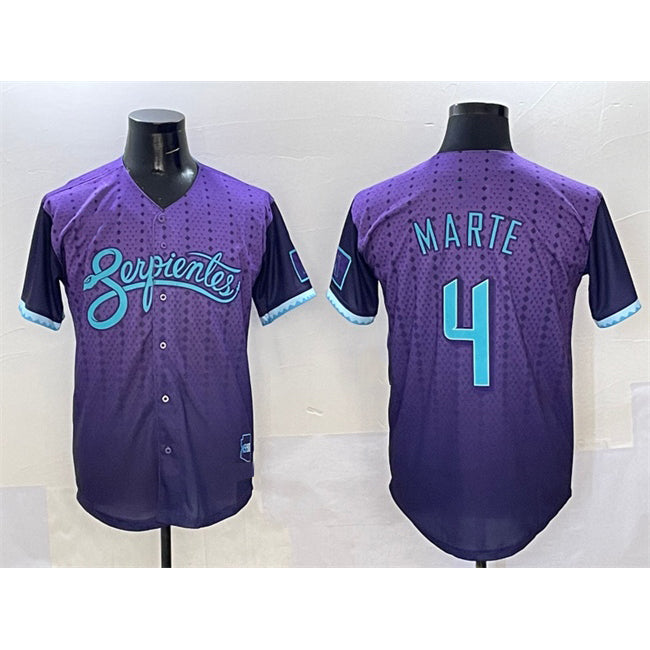 Arizona Diamondbacks #4 Ketel Marte Purple MIKSHPS 2025 City Connect Limited Stitched Jersey