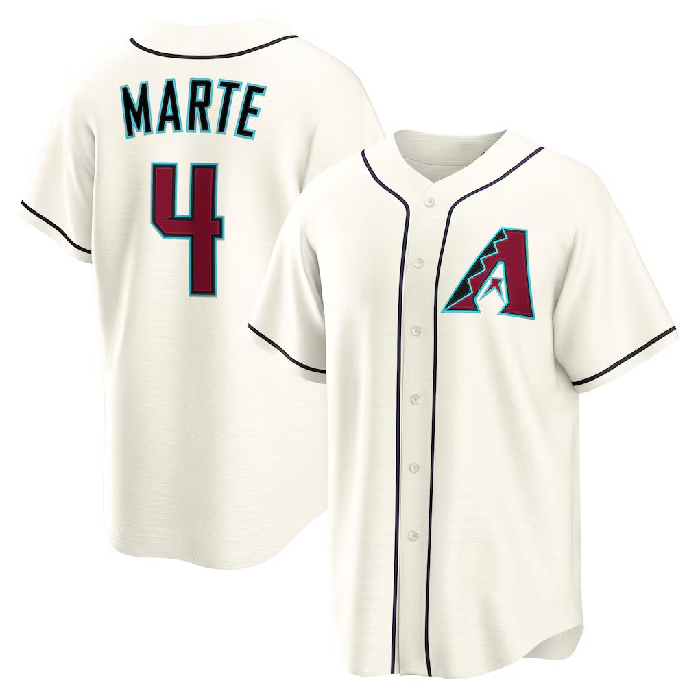 Arizona Diamondbacks #4 Ketel Marte Cream MIKSHPS Home Replica Jersey