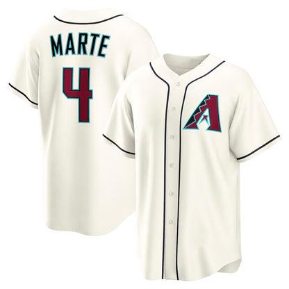 Arizona Diamondbacks #4 Ketel Marte Cream MIKSHPS Home Replica Jersey