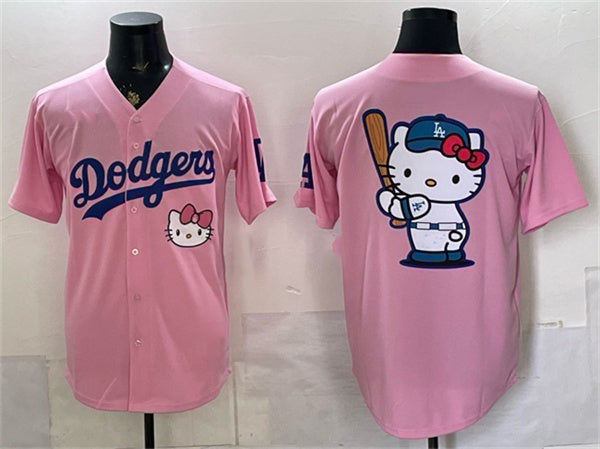 Los Angeles Dodgers Team Big Logo Pink MIKSHPS 2025 Hello Kitty Vapor Limited Stitched Jersey