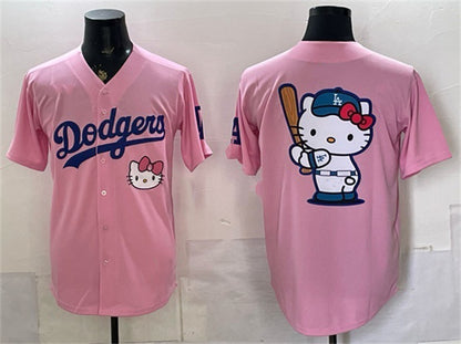 Los Angeles Dodgers Team Big Logo Pink MIKSHPS 2025 Hello Kitty Vapor Limited Stitched Jersey