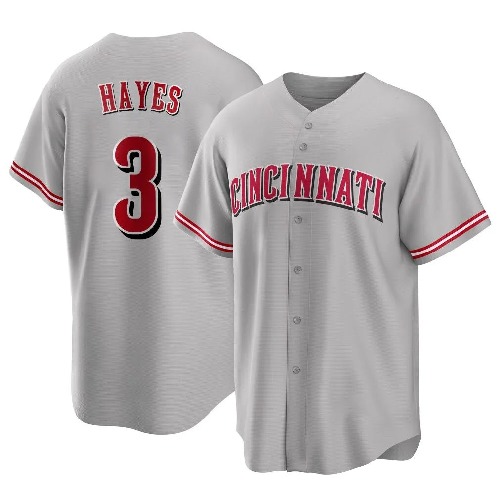 Cincinnati Reds #3 Ke'Bryan Hayes Player Gray MIKSHPS Home Game Stitched Jerseys