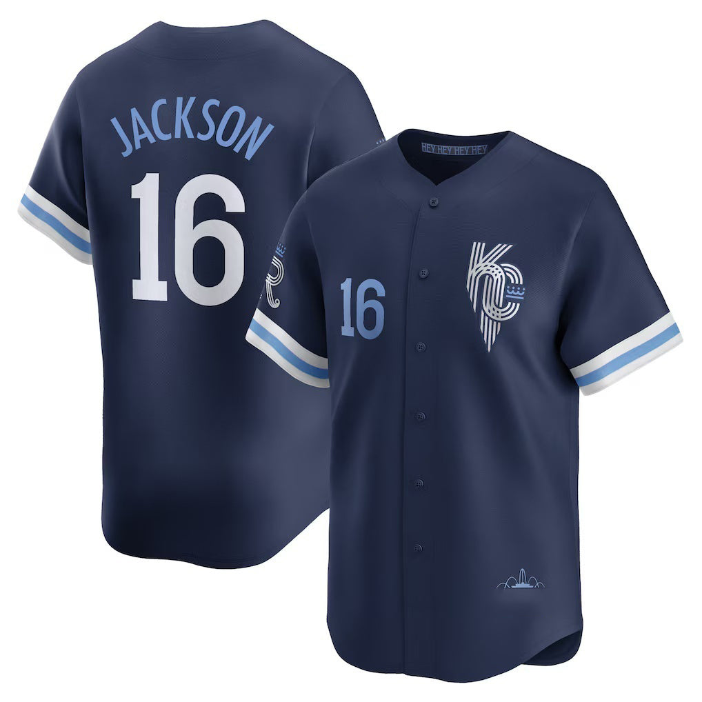 Kansas City Royals #16 Bo Jackson Navy MIKSHPS City Connect Retired Player Jersey