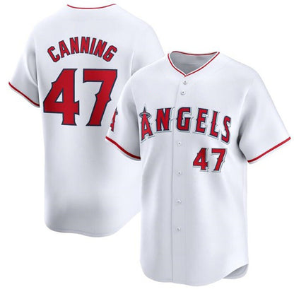 Los Angeles Angels #47 Griffin Canning White MIKSHPS Home Limited Stitched Jersey