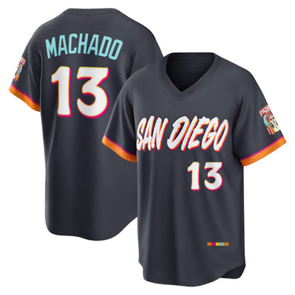 San Diego Padres #13 Manny Machado Obsidian MIKSHPS 2026 City Connect Stadium Jersey