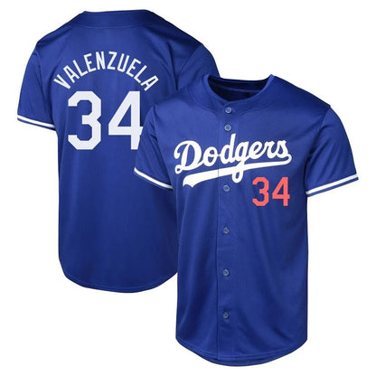 Los Angeles Dodgers #34 Fernando Valenzuela Player Royal MIKSHPS Limited World Series Stitched Jerseys