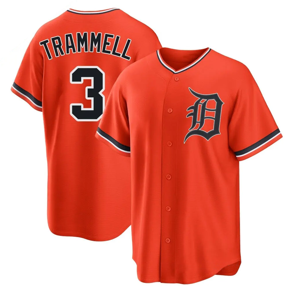 Detroit Tigers #3 Alan Trammell Player Orange MIKSHPS Home Game Stitched Jerseys