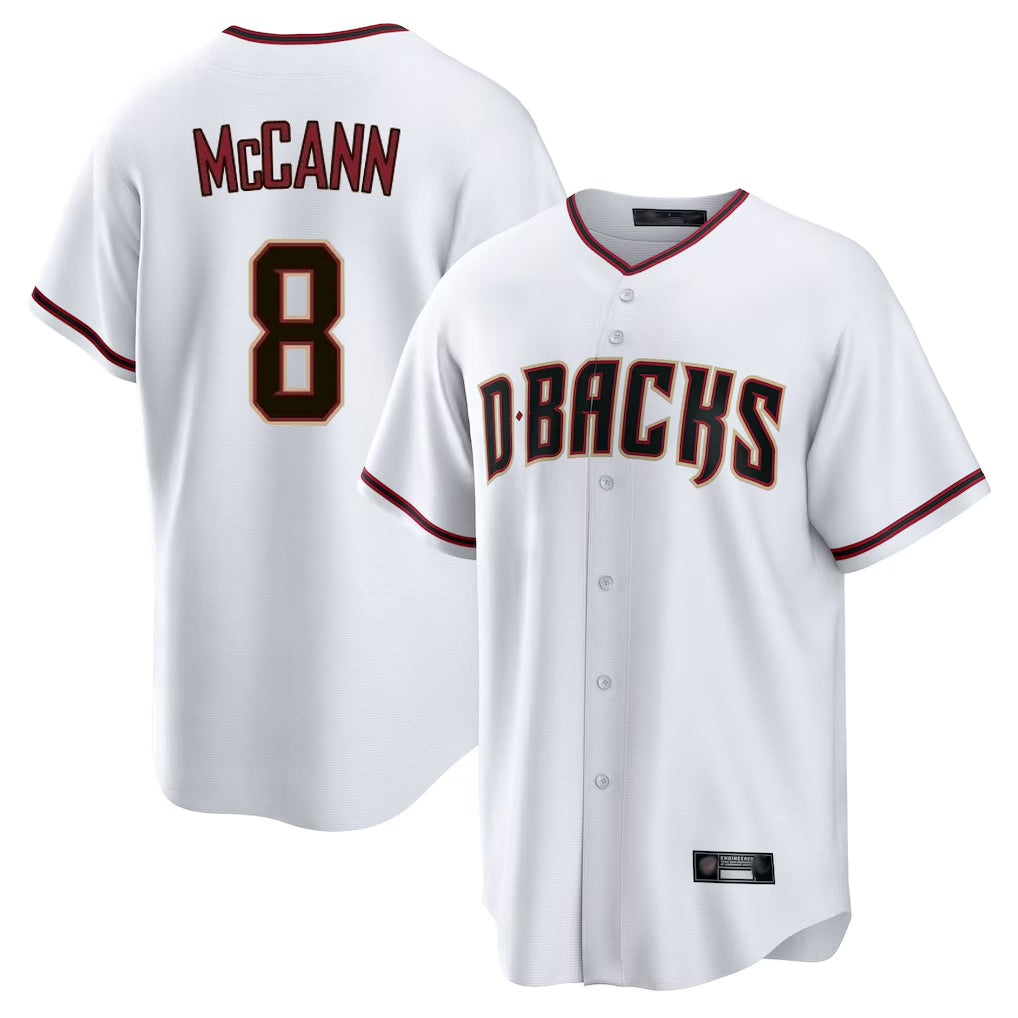 Arizona Diamondbacks #8 James McCann Player White MIKSHPS Home Game Stitched Jerseys