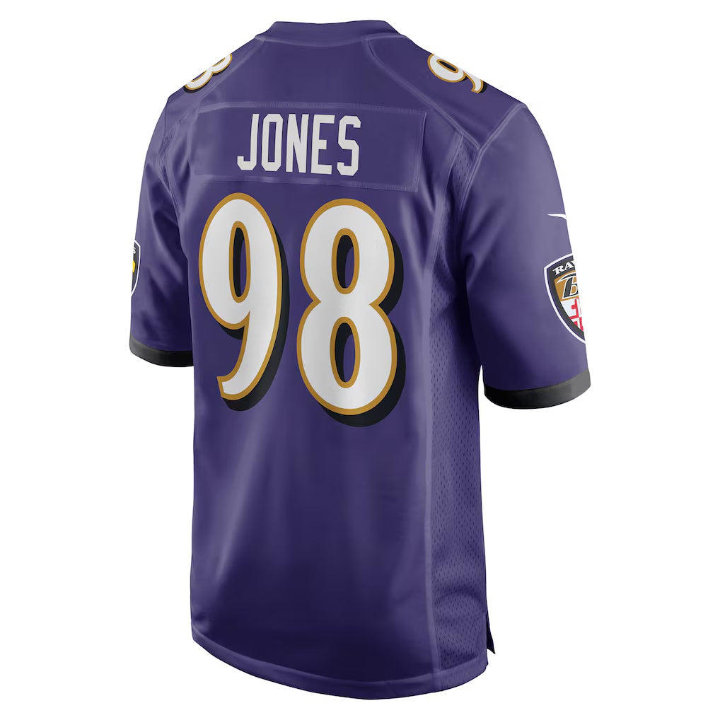 B.Ravens #98 Travis Jones Purple MIKSHPS Player Game Jersey
