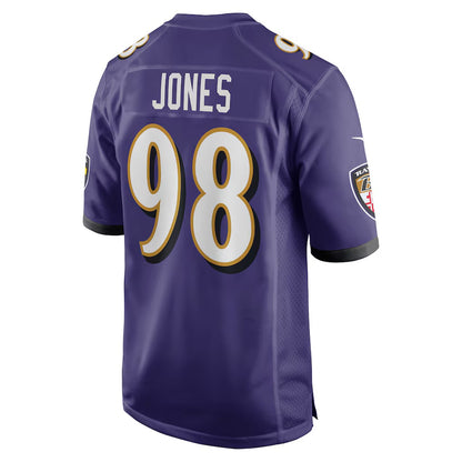 B.Ravens #98 Travis Jones Purple MIKSHPS Player Game Jersey