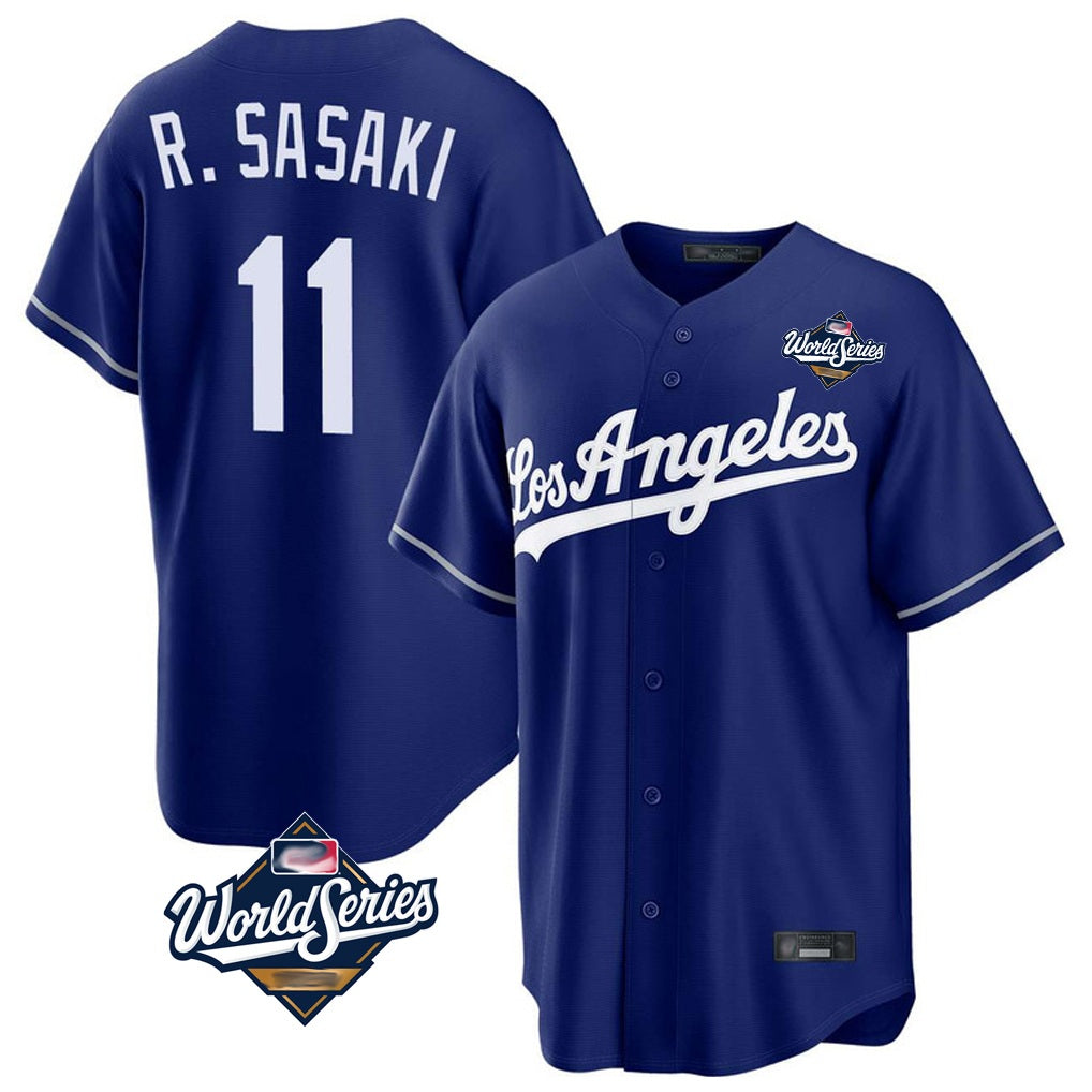 Los Angeles Dodgers #11 Roki Sasaki Player Royal MIKSHPS World Series Game Stitched Jerseys