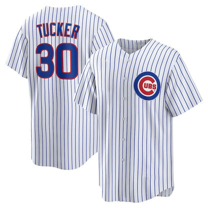 Chicago Cubs #30 Kyle Tucker White MIKSHPS Home Replica Player Jersey