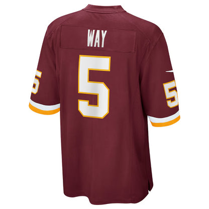 W.Football Team #5 Tress Way Game Jersey - Burgundy MIKSHPS