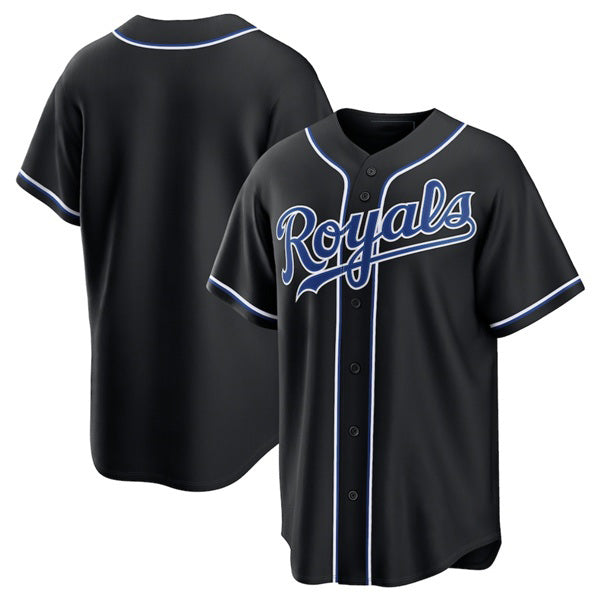 Kansas City Royals Blank Black MIKSHPS Out Stitched Jersey